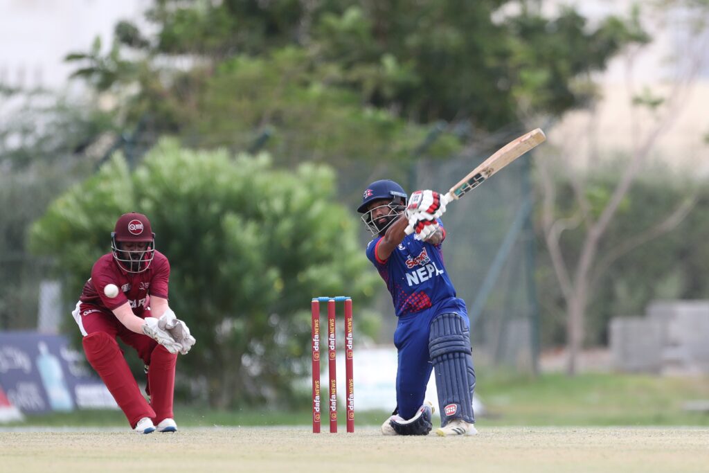 Airee puts up a show at Oman as he blasts his way to the fifty milestone with six sixes in the final over