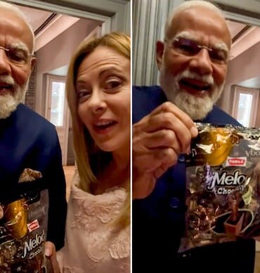 pm modi italian pm meloni: પીએમ મોદી અને ઇટાલીના પીએમ મેલોનીનો નવો વાયરલ મોમેન્ટ ફૂટ. મેલોડી ટોફીઝ . pm modi italian pm meloni: પીએમ મોદી અને ઇટાલીના પીએમ મેલોનીનો નવો વાયરલ મોમેન્ટ ફૂટ. મેલોડી ટોફીઝ .